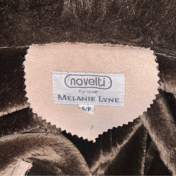 Vintage Penny Lane Coat Novelti 90s Y2K Beige Faux Fur Faux Suede Full Length S - Picture 3 of 9